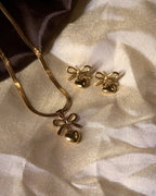 Amour Bow Heart Pendant Set
