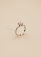 Rosy Shine Solitaire Ring