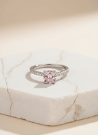 Rosy Shine Solitaire Ring