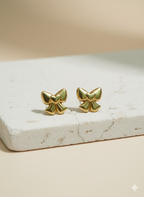 Golden Poise Bow Studs