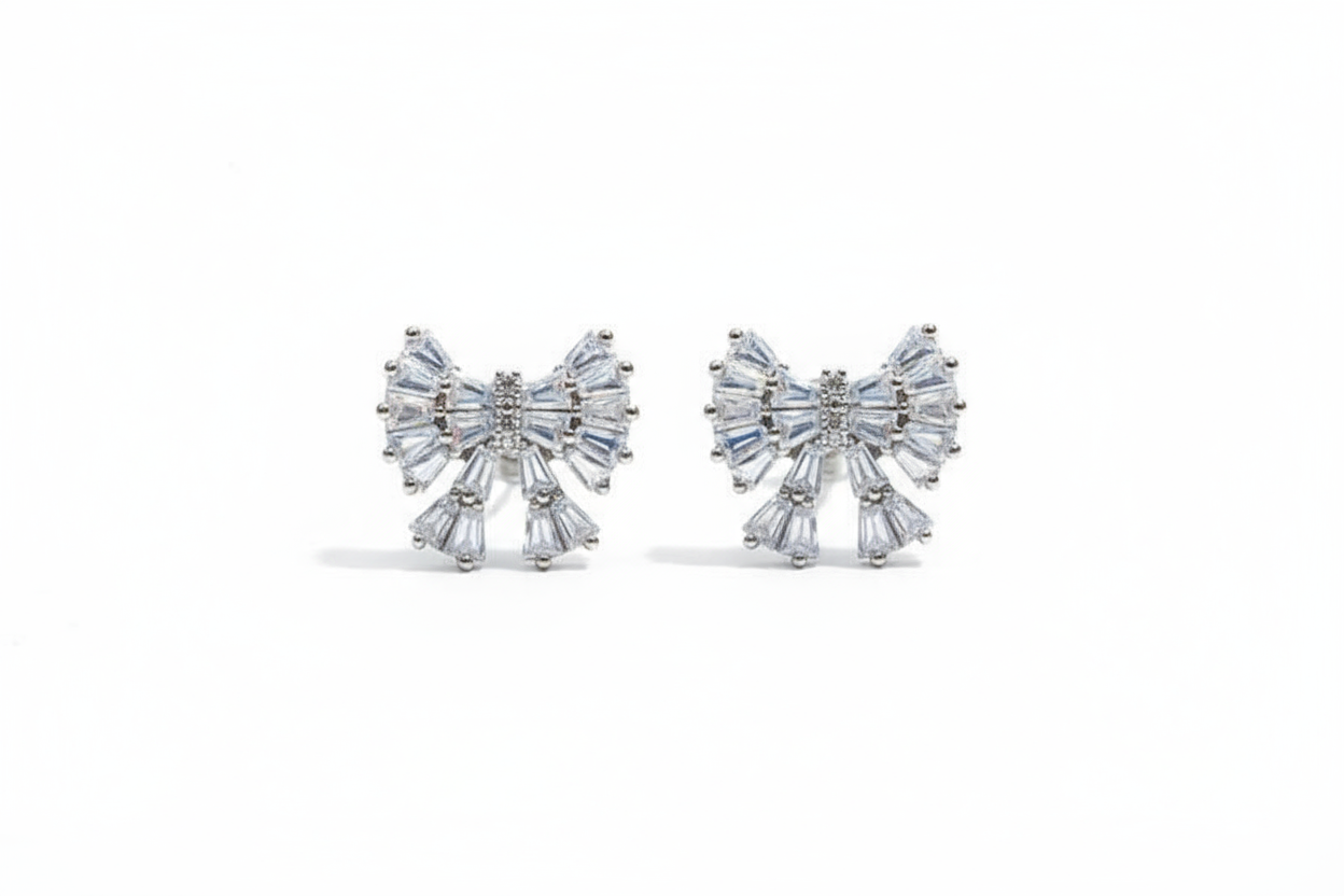 Crystal Gleam Bow Studs