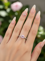 Rosy Shine Solitaire Ring