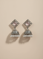 Pink Bloom Stud Jhumkas