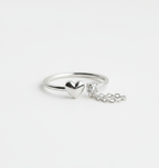 Silver Heart Charm Ring
