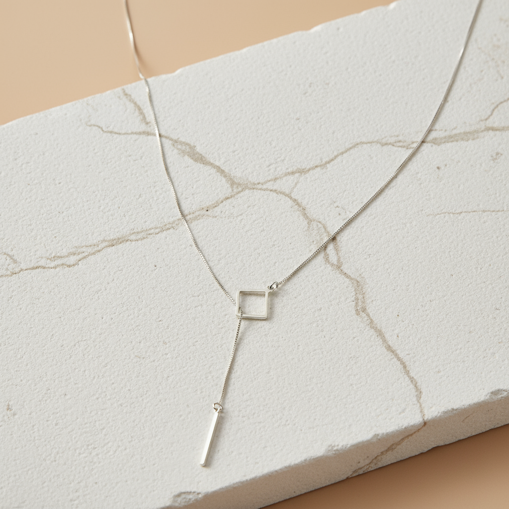 Sterling Silver Geometric Pendant Chain