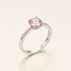 Rosy Shine Solitaire Ring